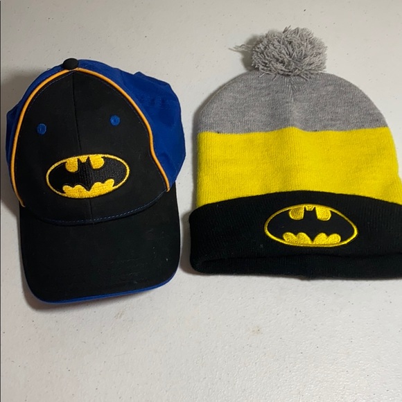 Batman baseball cap and knit winter hat